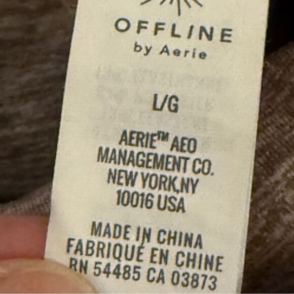 Offline by Aerie Foldover Heathered Joggers Taupe Khaki Size Large - Picture 6 of 12